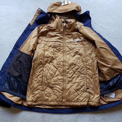 adidas TERREX スキージャケット ベージュ/ブラウン adidas Terrex Techrock GORE-TEX PRO Rain Jacket 'Tan Black' HA5517