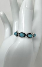 Sterling Silver Turquoise Eternity Ring R2515-C75