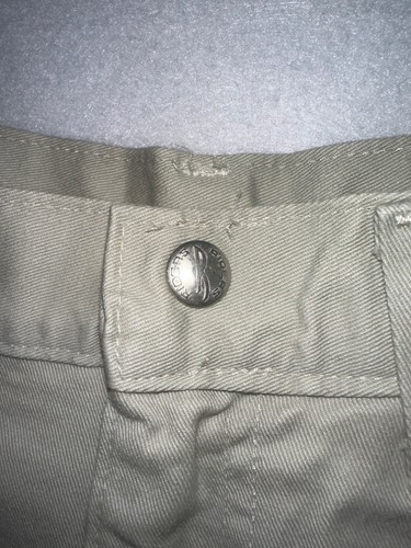 Vintage Lee Denim Ride Girls Carpenter Khaki Baggy Y2k Wide Jeans Pants Size 14R - Picture 4 of 9