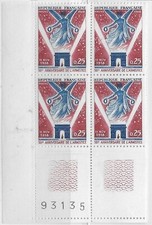 1968  BLOC De 4 coin numéroté armistice  N° 1576 neuf **