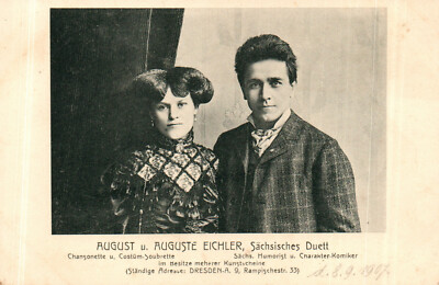 Postcard * August and Auguste Eichler, Saxon duet (AB) 20461