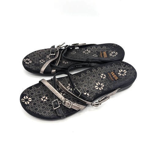 Dr. Weil Orthaheel Inspire Women’s Size 9 Black & Pewter Slip On Slides Sandals - 第 4/6 張圖片