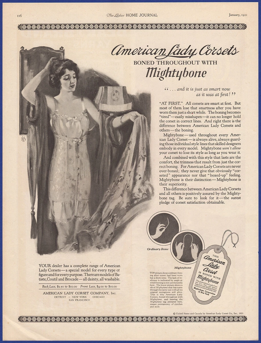 Vintage 1921 AMERICAN LADY CORSETS Mightybone Lingerie Fashion