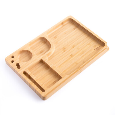 CALI Rolling Tray Premium Wooden Bamboo - Large Size 20cm x 30cm - UK Seller