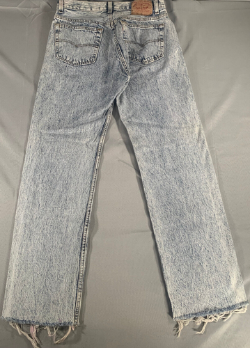 VTG Levi’s 501 Batwing Tab Jeans 31x29 Acid Wash Zip Fly USA Y2K Grunge Denim - Picture 3 of 14