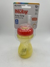 Nuby Active Sipeez Cup Flexible Silicone Straw 12 Mo No Spill 10oz BPA Free