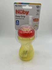 Nuby Active Sipeez Cup Flexible Silicone Straw 12 Mo+ No Spill 10oz  BPA Free