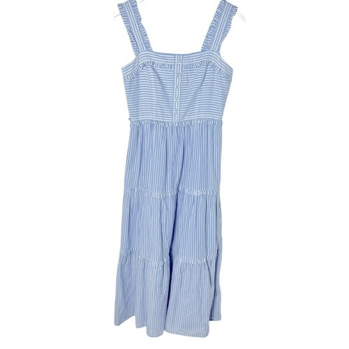 Gal Meets Glam Courtney Rio Stripe Lawn Maxi Dress Blue White Size 4 - Picture 2 of 10