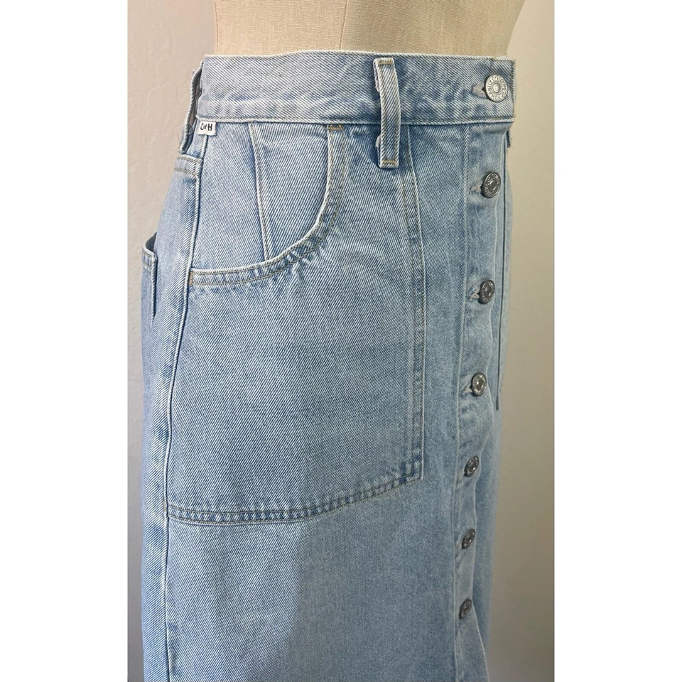 Falda midi denim Citizens Of Humanity Anouk para mujer talla 27 Foto 3 de 4