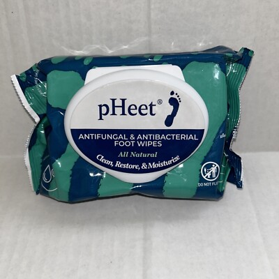 pHeet Wipes, Antifungal, Odor Reducer, Dry Feet Moisturizing Wipes, Foot Cleaner