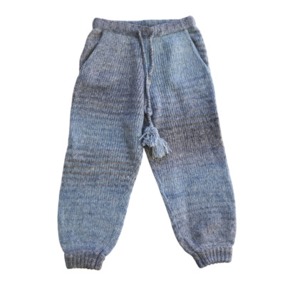 LoveShackFancy Blossom Sweatpants Pants Joggers Womens Large Blue Wool Alpaca