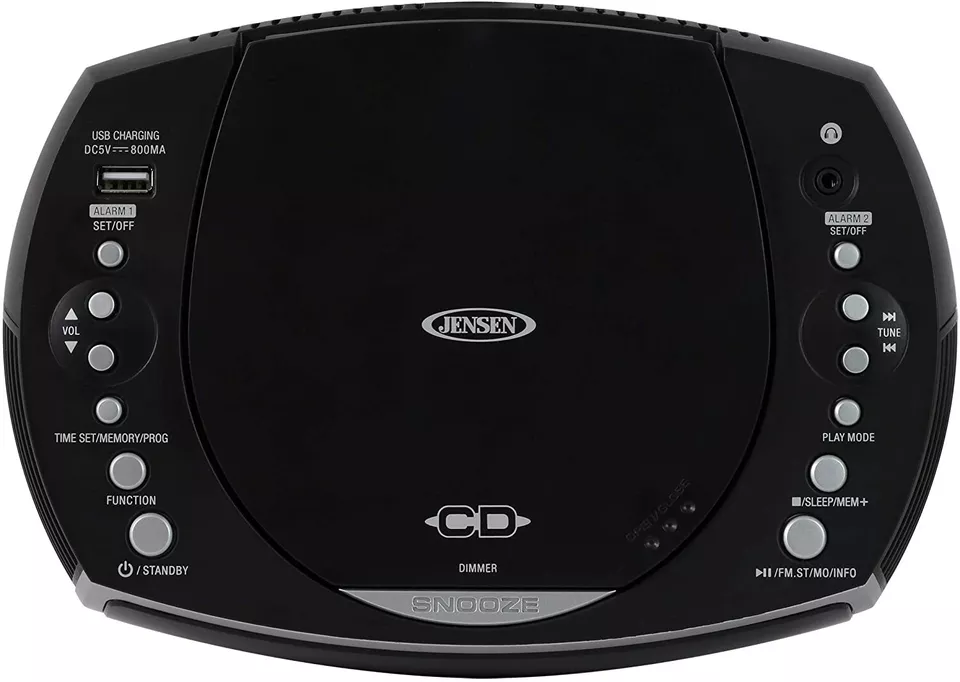 Jensen JCR-322 Modern Home CD Tabletop AM/FM Radio CD Player Dual Alarm Clock - Image 2 of 4