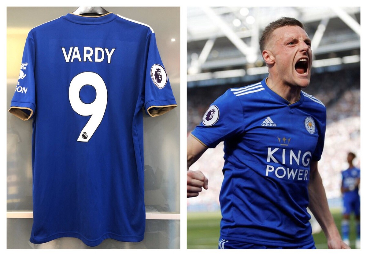 Adidas Leicester City Jamie VARDY Shirt 2018 19 Mens Medium Top M LCFC  Vichai