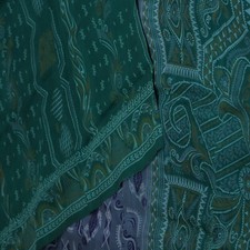 Swastik Vintage Slate Blue Sarees 100 Pure Silk Printed Sari 6YD Craft Fabric