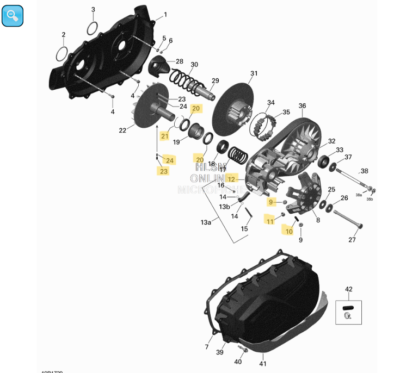 rio　返品用 13 Can Am Commander 2K05 Front CVT Outer Half with Governor