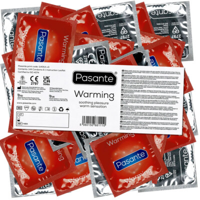 Pasante Warming Vorratspack 144 Stimulations-Kondome Rippen Wärme-Effekt