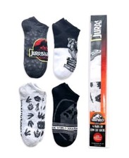 Jurassic World 4 Pair Dinosaur Socks 1 Mystery Design Unisex Adult Size 6.5-12