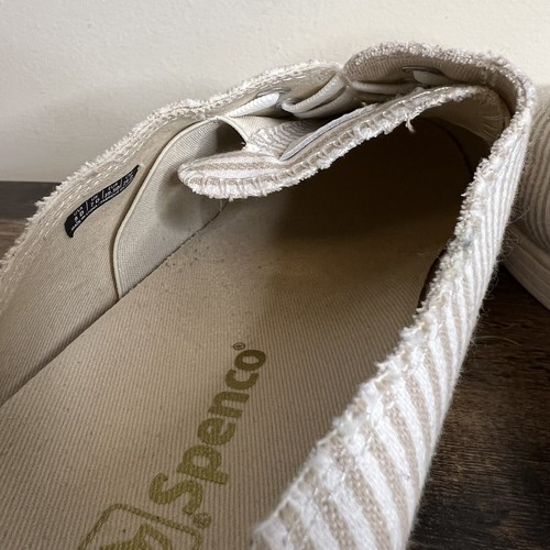 Spenco New Santa Rosa canvas mules slip on shoes tan white stripes women's 9 - Bild 6 von 14