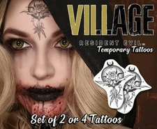 Resident Evil VIII Village Bela Daniela Cassandra Temporary Tattoo cosplay 2 set