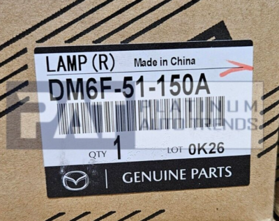 GENUINE MAZDA CX-3 2019-2021 TAIL LAMP ASSY-OUTER LED RH=PASSENGER