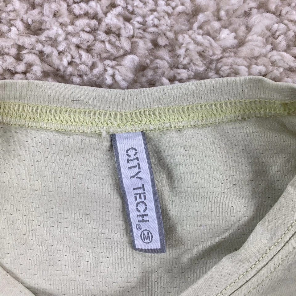 City Lights Mujer Camisa Mediana Larga Verde Claro Jersey Elástico Foto 3 de 4