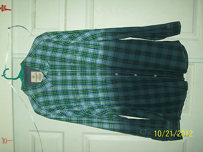 Route 66 *Brand Men's Shirt Size XL Cool Colors Distinctive Details Plaided Blue