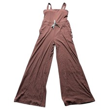 VUORI Rust Mudra Pose Lux Rib Jumpsuit Mahogany Brown Wide Leg Women's Small