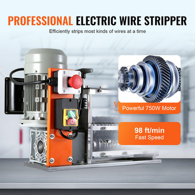 VEVOR 750W Automatic Wire Stripping Machine Copper Cable Stripper 10 Channel