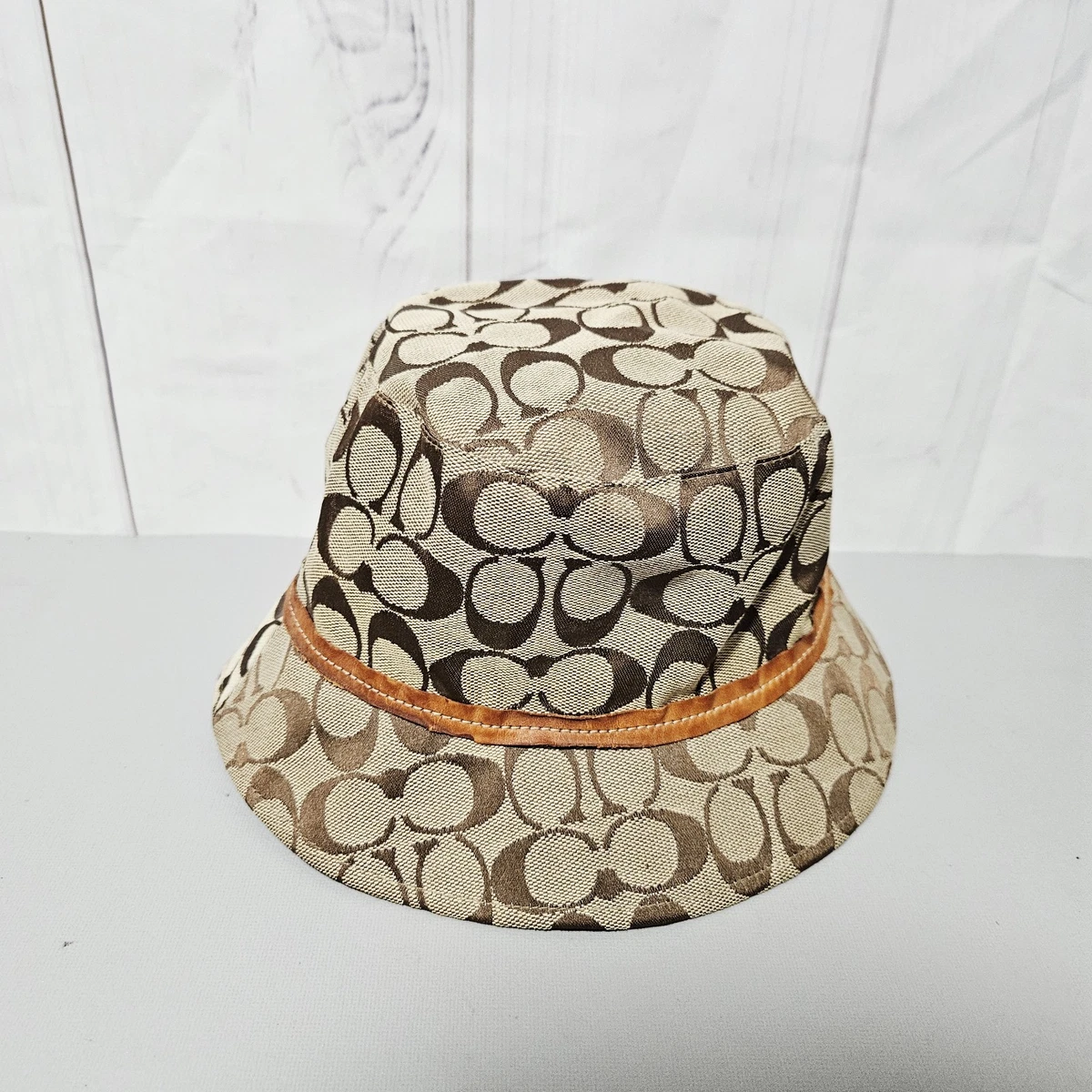 Coach Beige Bucket Hat White Trim Lightweight Women’s XS/Small Coach Bucket Hats for Women for sale - eBay main image 4