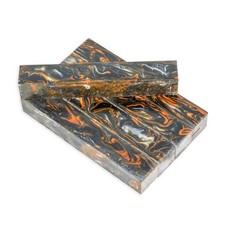 Legacy Premium Resin Pen Blank - Glowing Embers Black and Orange Swirl , 5"