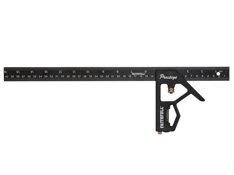 Faithfull Prestige Aluminium Combination Square (Black) - 400Mm (16In) - Image 3