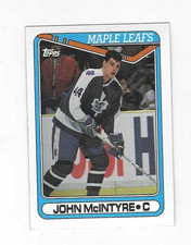 1990-91 TOPPS JOHN MCINTYRE #382 TORONTO MAPLE LEAFS