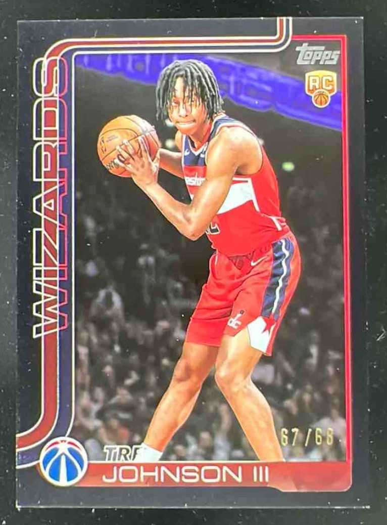 2025-26 Topps Black #206 Tre Johnson III RC /68