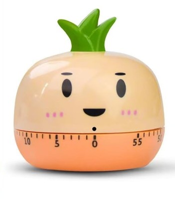 Cute Kitchen Timer, Carrot Design, 60-Minute Mechanical Countdown Timer, Orange