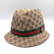 GUCCI Featuring Web detail GG canvas hat green Dark brown beige