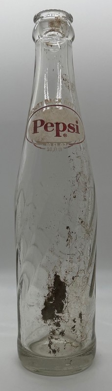 Pepsi Cola Swirl Soda Bottle  Return for Deposit 10 oz. 1970s
