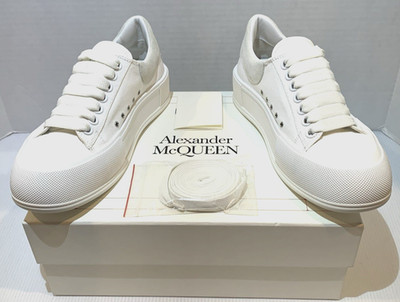 NEW Alexander McQueen Deck Plimsoll Sneaker White 39/8.5 - Original Box