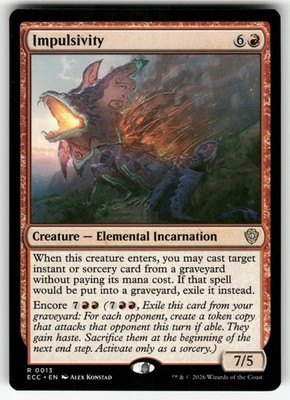 Impulsivity 13 Rare Commander: Lorwyn Eclipsed Magic: The Gathering Near Mint