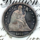 * 1872-P * NEAR+ GEM BU MS SEATED LIBERTY DOLLAR * FROM ORIGINAL COLLECTION