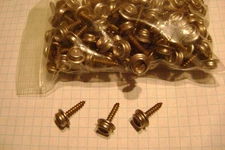 MARINE BOAT UPHOLSTERY COVER SCREW STAINLESS STEEL TOP BRASS SCREW 100 EACHS