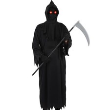 Grim Reaper Halloween Costume Set for Adults with Robe, Gloves, Scythe  More