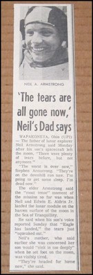 1969 Neil Armstrong Father Newspaper Article Clipping Photo 2''x9'' Wapakoneta OH