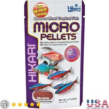 Tropical Fish Food Micro-Pellets Nutrient Rich Tetras Barbs All Life Stages New