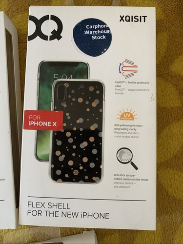 3 x Xqisit Flex Shell Case Clear Dots Pattern Slim Cover for Apple iPhone X / XS - Zdjęcie 3 z 7