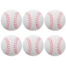 6 Pcs PU Soft Softballs Practice Baseballs for Children Training