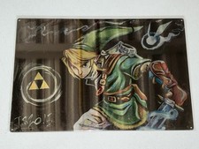 Legend Of Zelda: Twilight Princess 18x12 Link In Action Fan Art Metal Poster