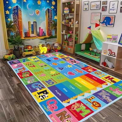 ABC Carpet,Kids Carpet for Playroom, Classroom Floor Play Mat for Kids,Presch...