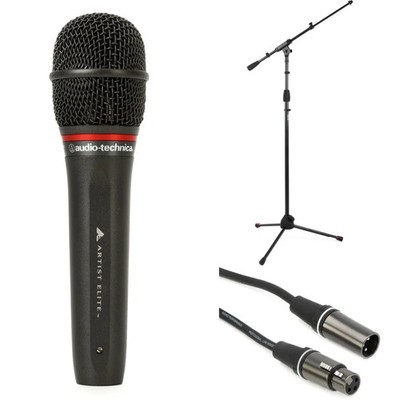 Audio-Technica AE6100 Hypercardioid Dynamic Vocal Microphone with Stand and