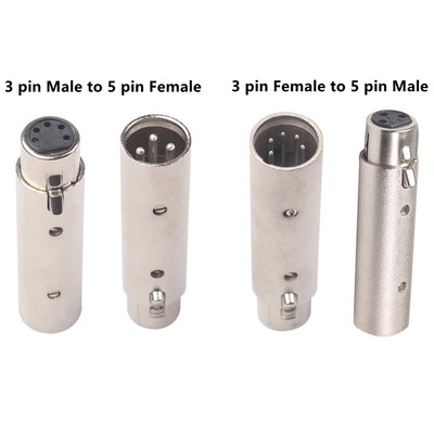 3 Pin XLR To 5 Pin-DMX Metal Cased Converter Audio Lighting Adapter Or 5 To 3.