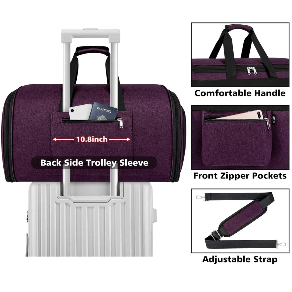 Bolsas de lona convertibles para ropa para viajes - Llevar ropa de lona con toi... Foto 4 de 4